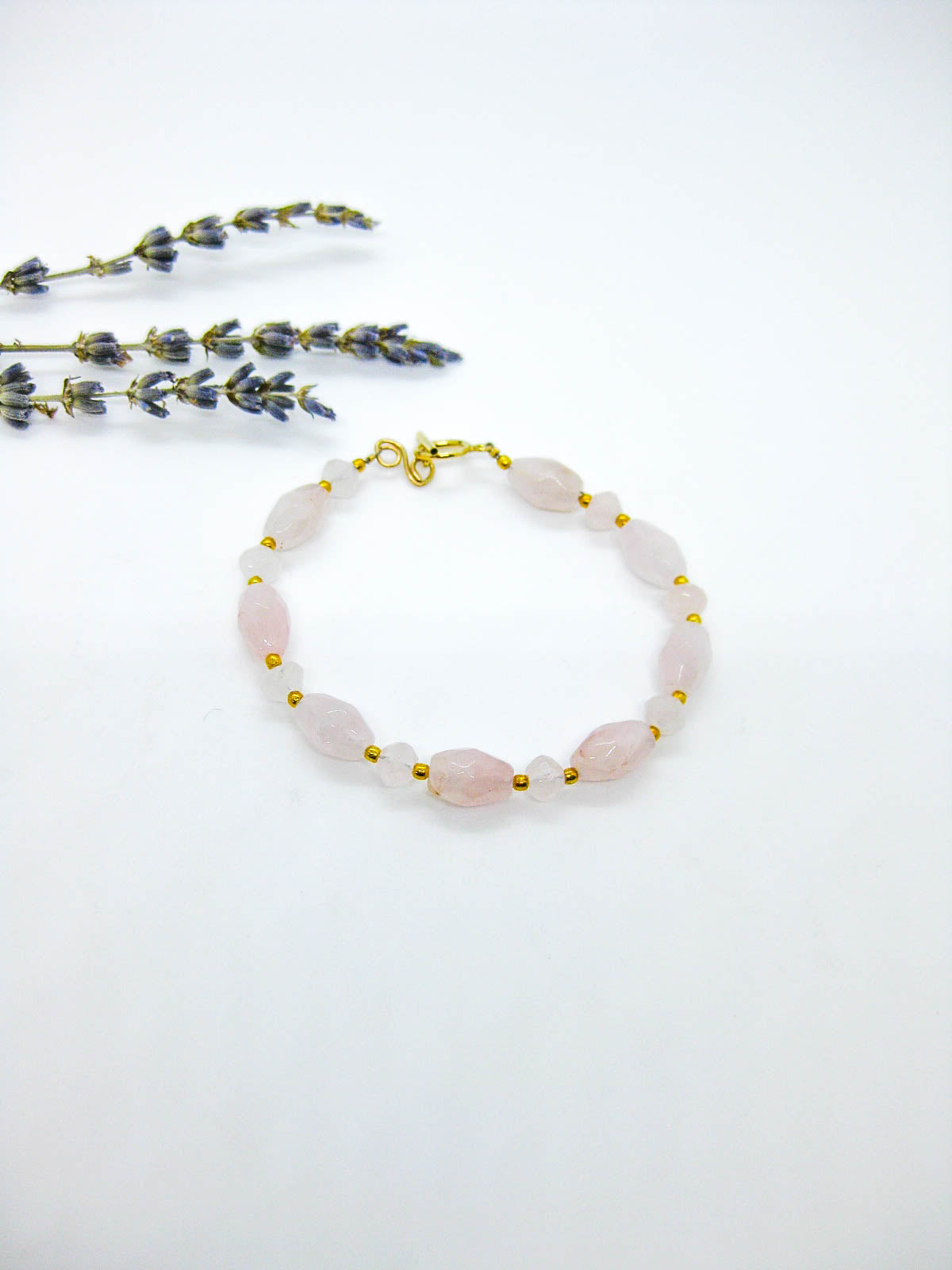 Delphine II: Rose Quartz Bracelet - b343