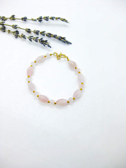 Delphine II: Rose Quartz Bracelet - b343