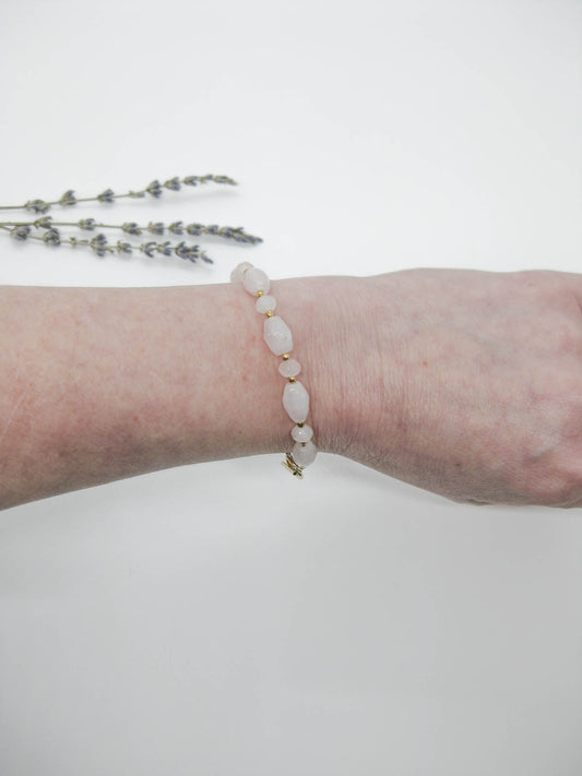 Delphine II: Rose Quartz Bracelet - b343