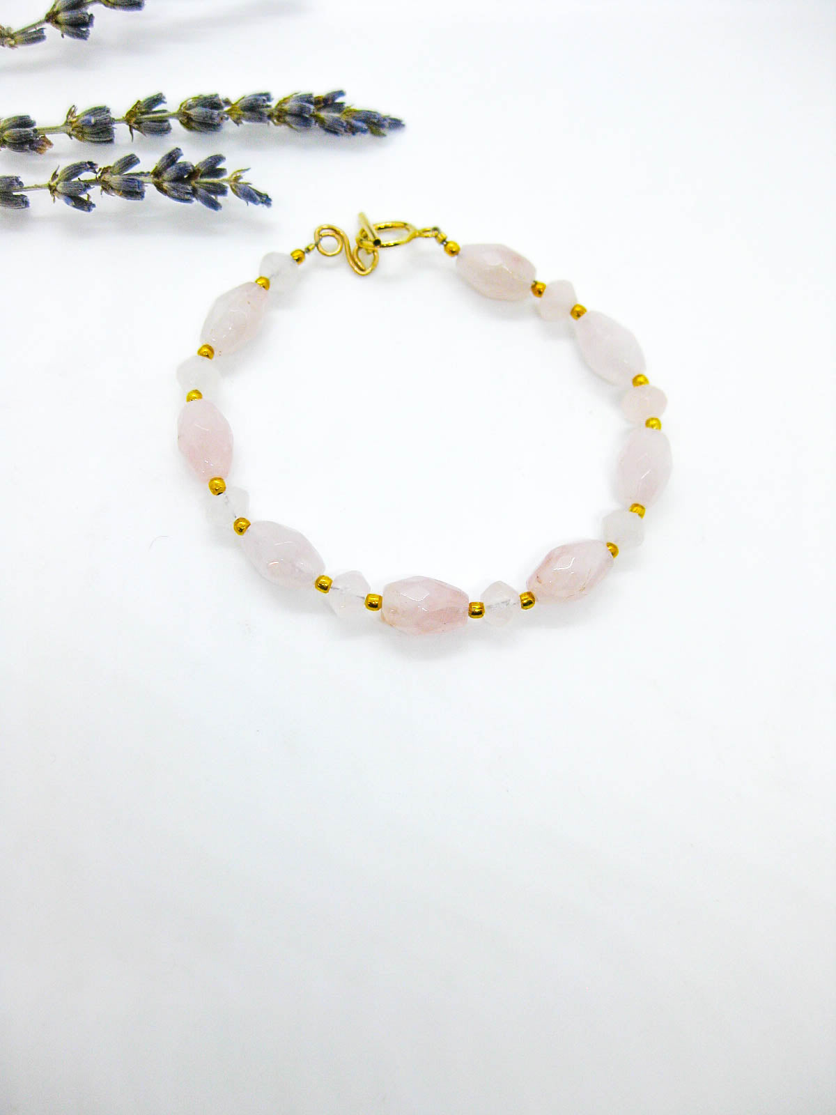 Delphine II: Rose Quartz Bracelet - b343