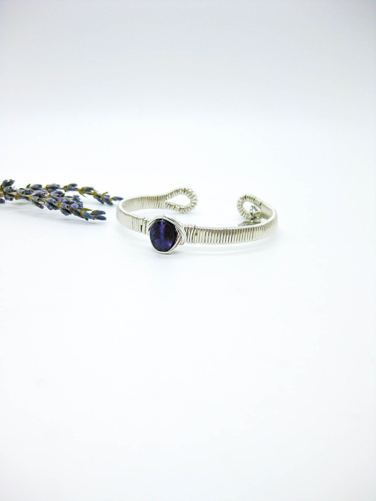 Aster: Amethyst Wrapped Cuff - b366