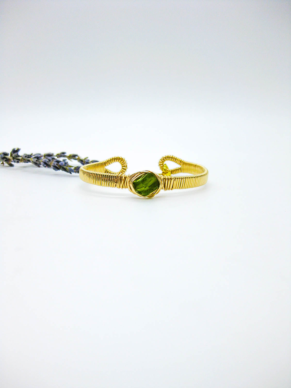 Calla: Peridot Wrapped Cuff - b367