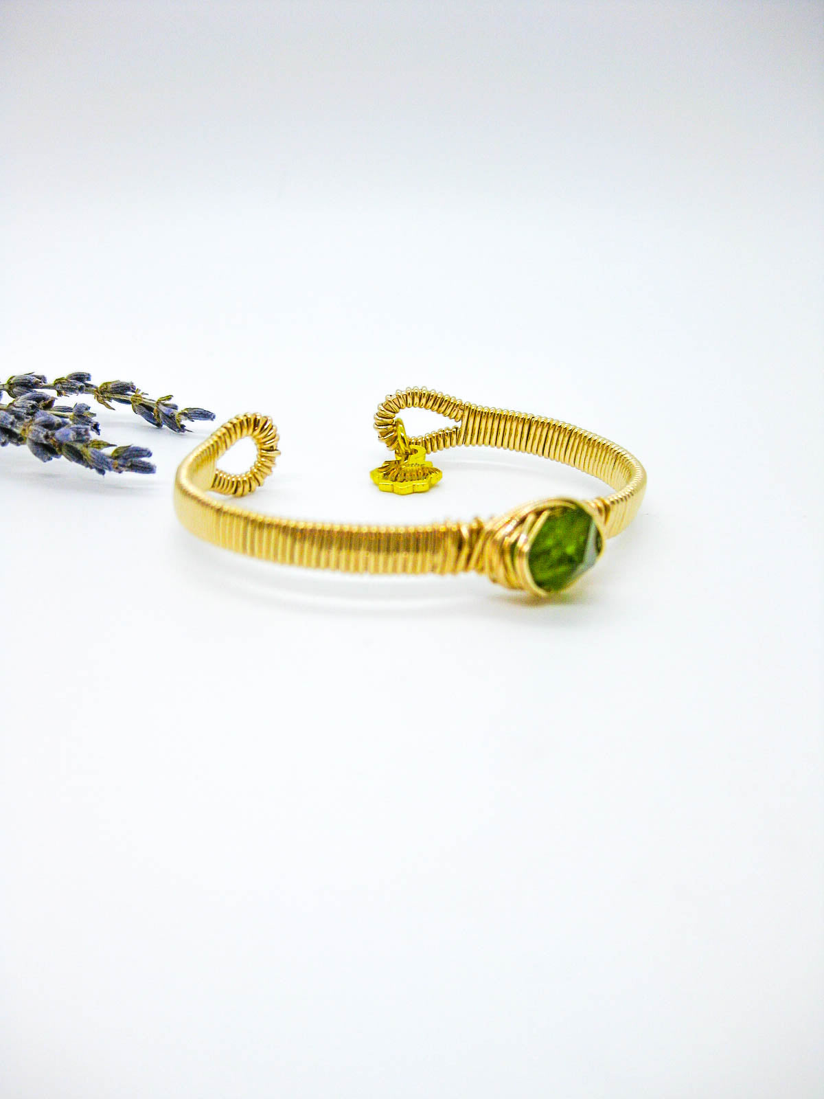 Calla: Peridot Wrapped Cuff - b367