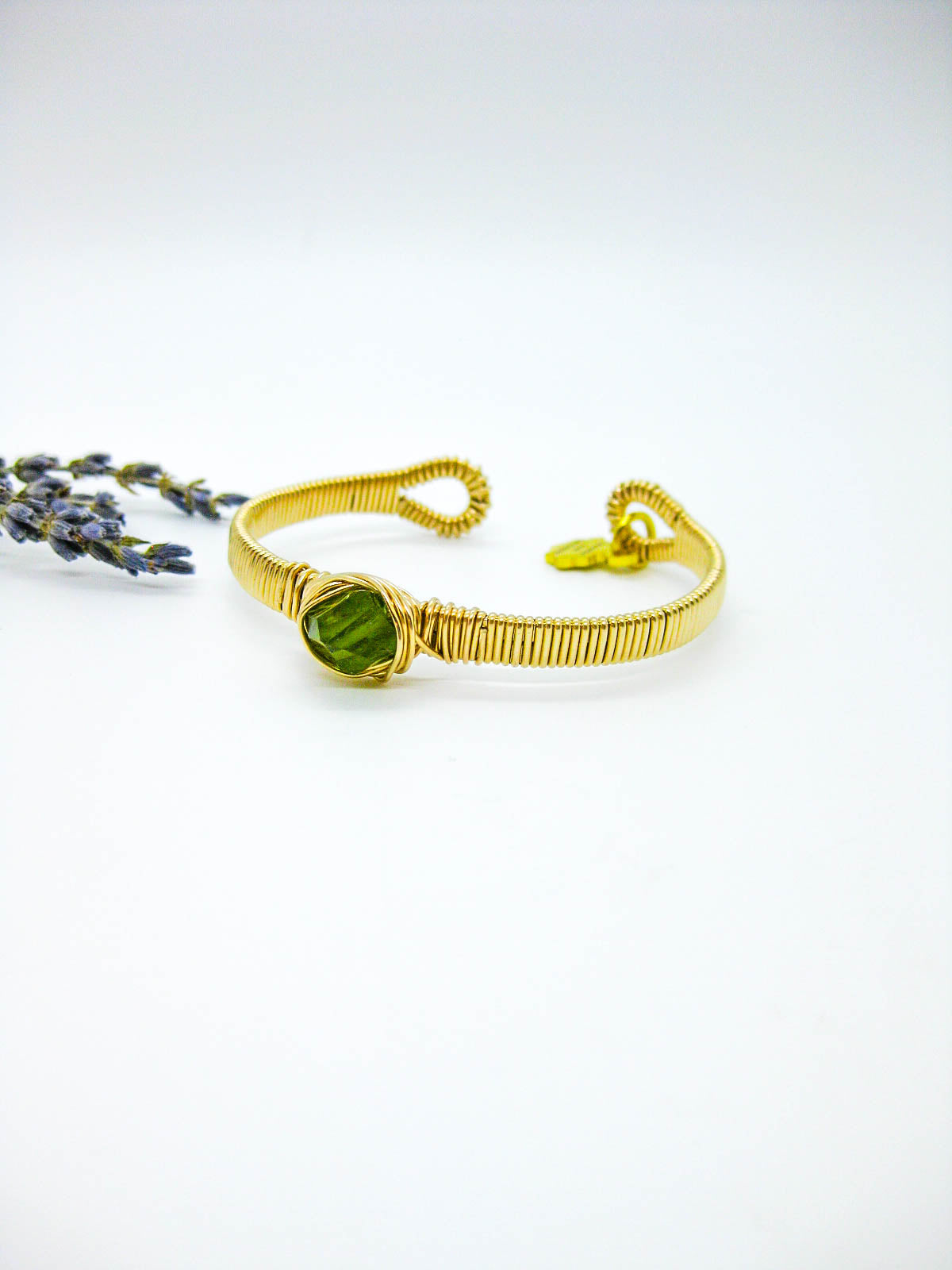 Calla: Peridot Wrapped Cuff - b367