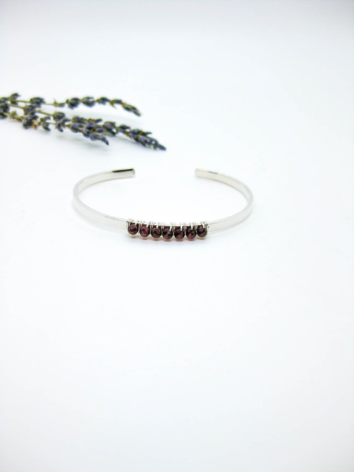 Violet: Garnet Cuff - b368