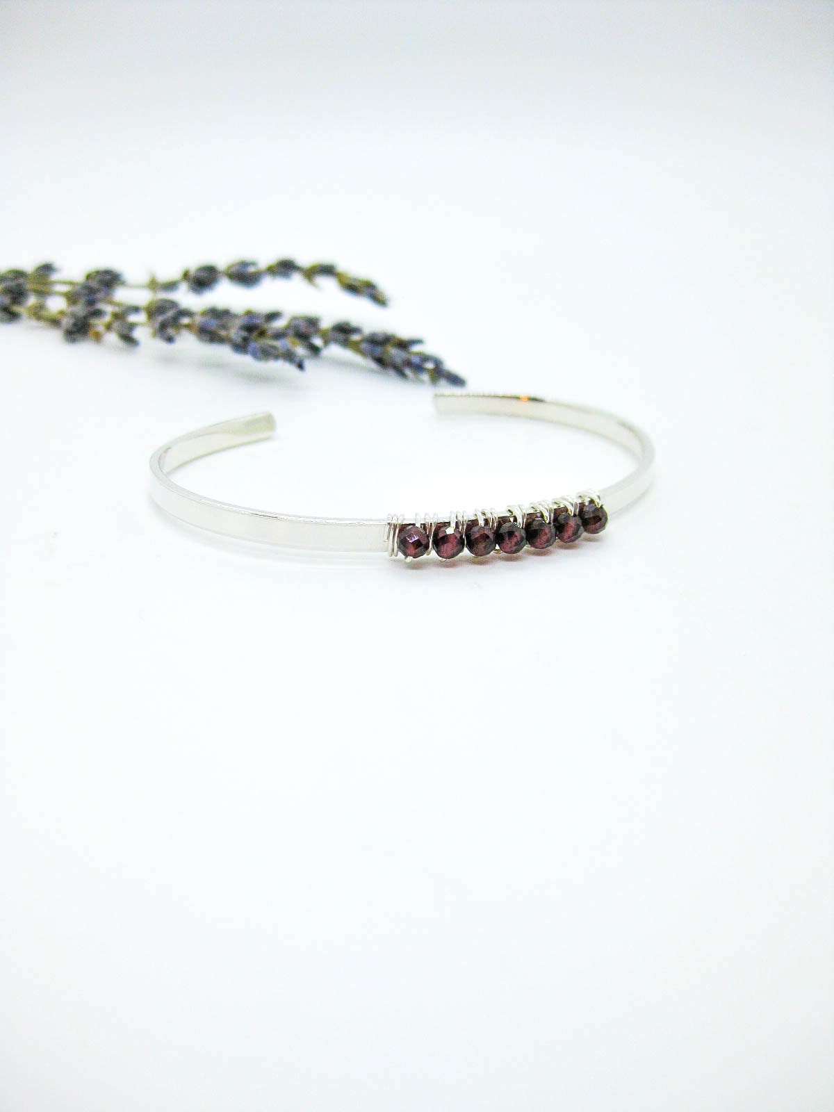 Violet: Garnet Cuff - b368