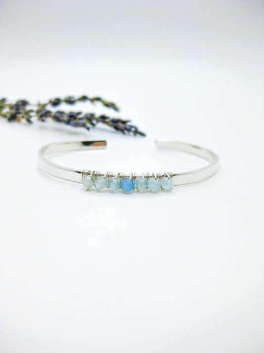 Violet: Aquamarine Cuff - b371