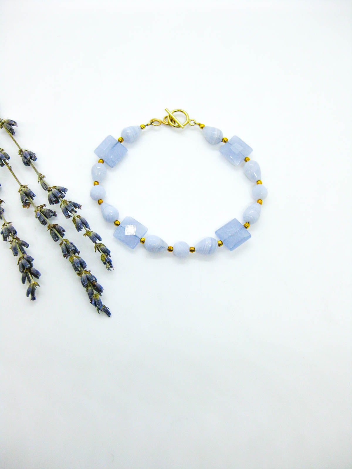 Blue Lace Agate Bracelet - b375