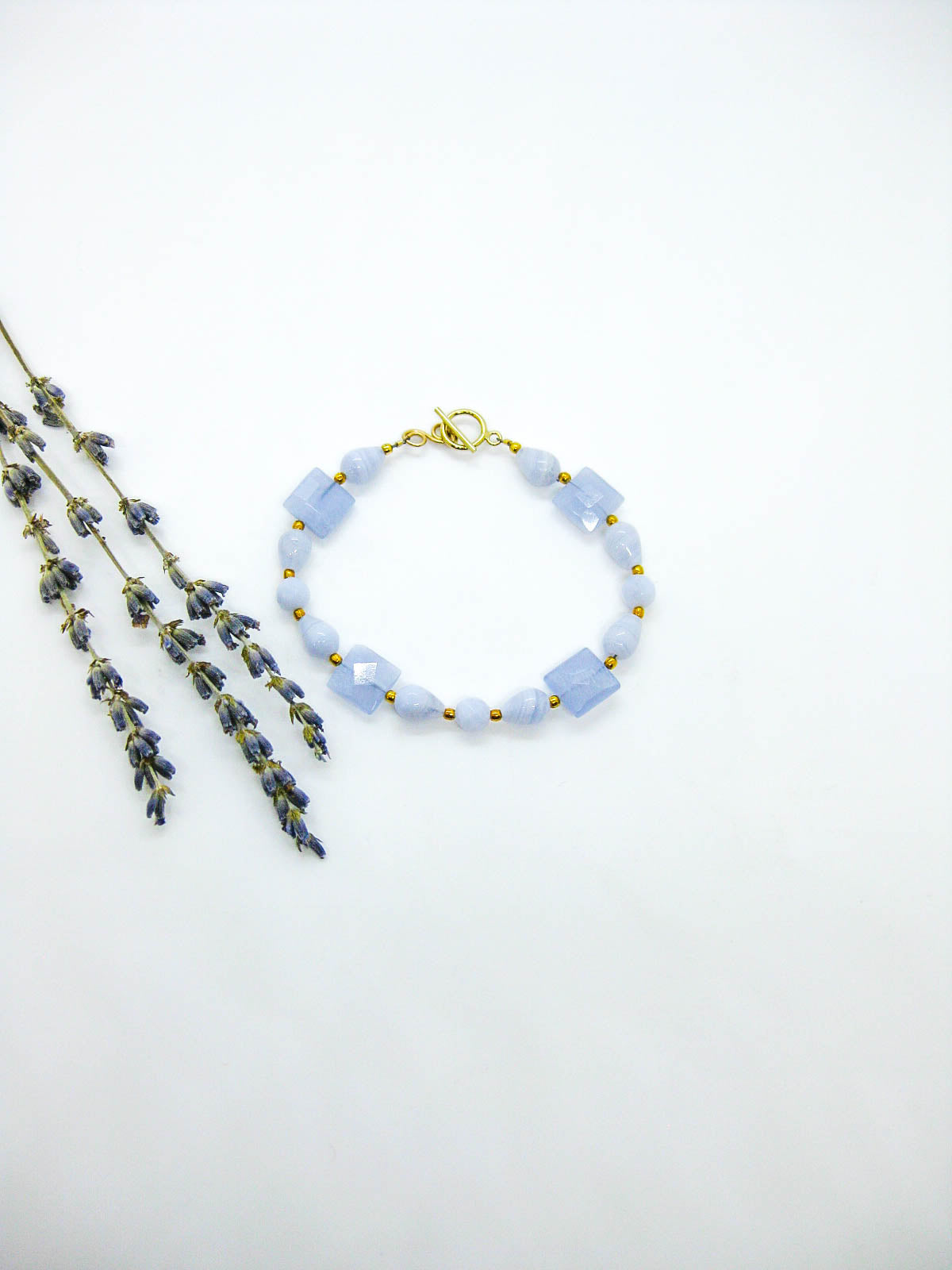 Blue Lace Agate Bracelet - b375