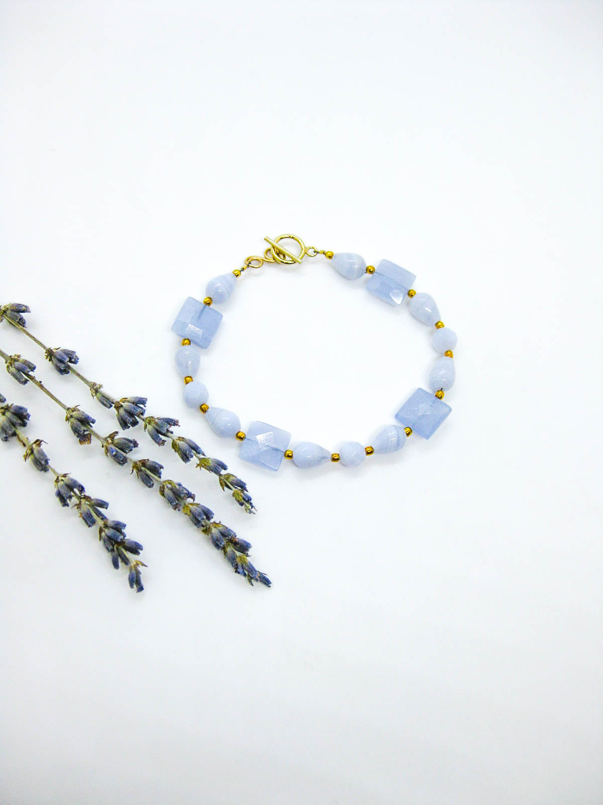 Blue Lace Agate Bracelet - b375