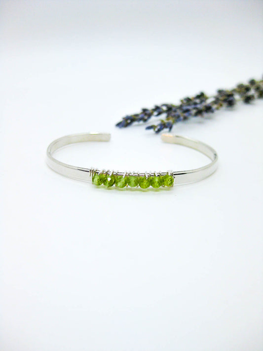 Violet: Peridot Cuff - b374