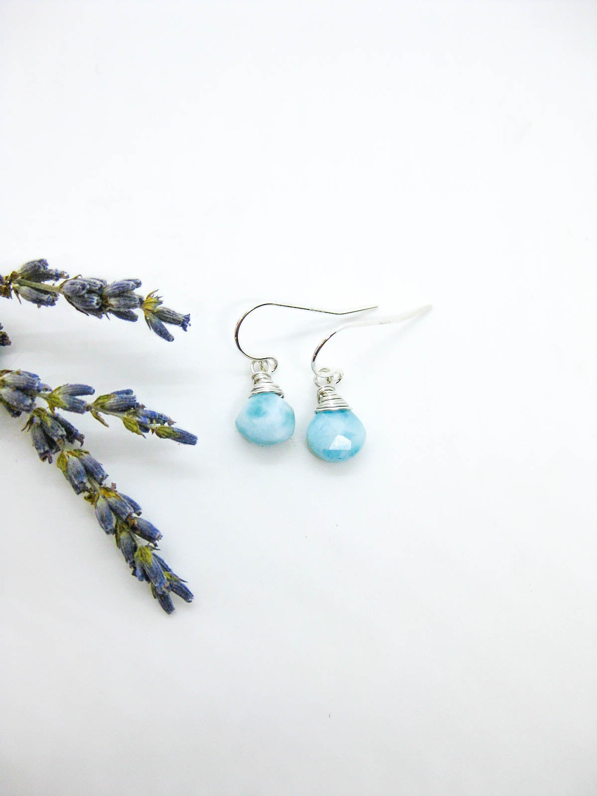 Chamomile: Larimar Earrings - e762