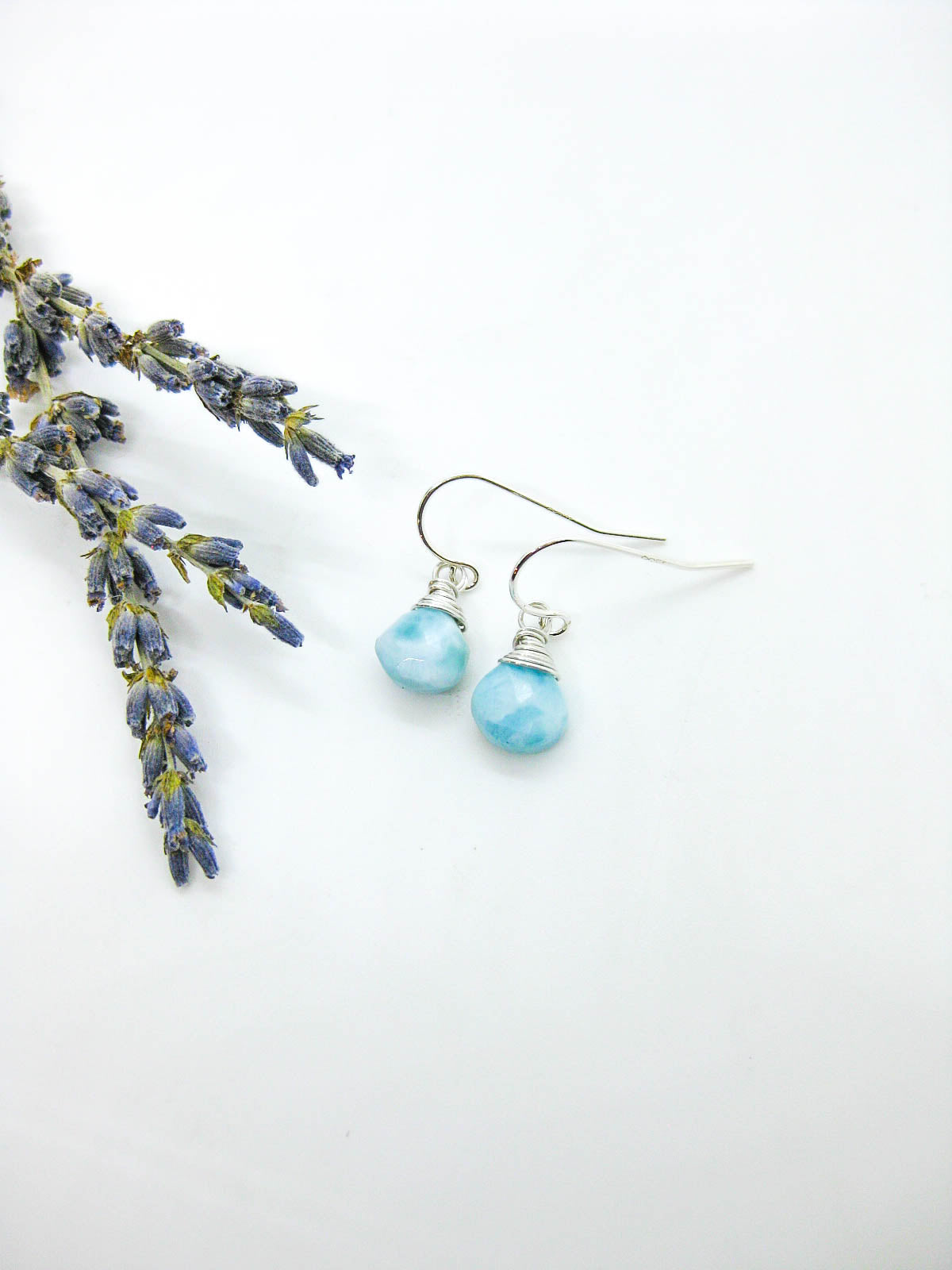 Chamomile: Larimar Earrings - e762