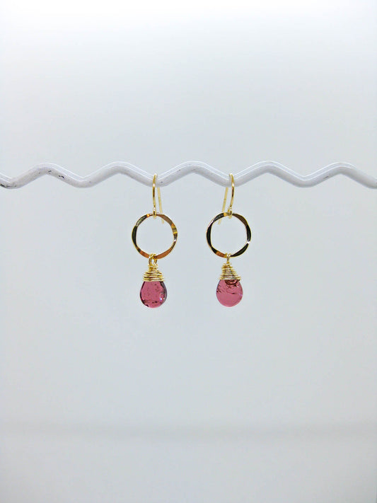 Daisy: Garnet Earrings - e765