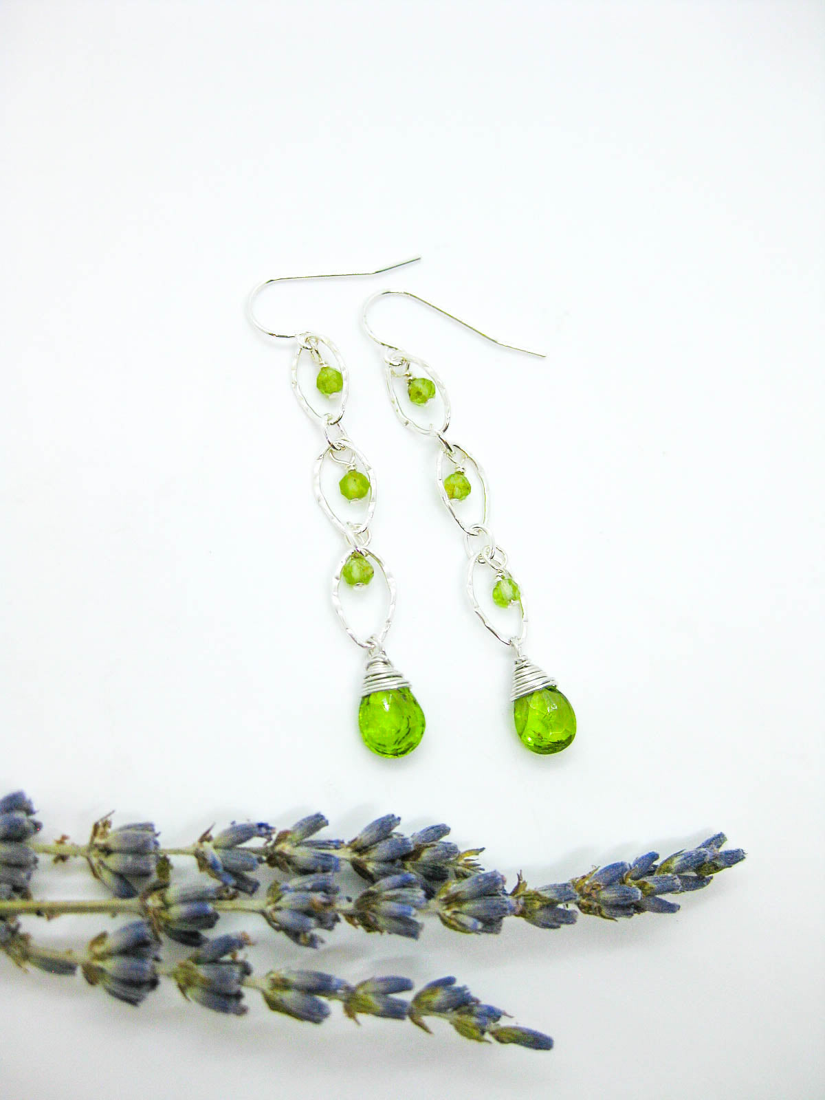 Lilac: Peridot Earrings - e769