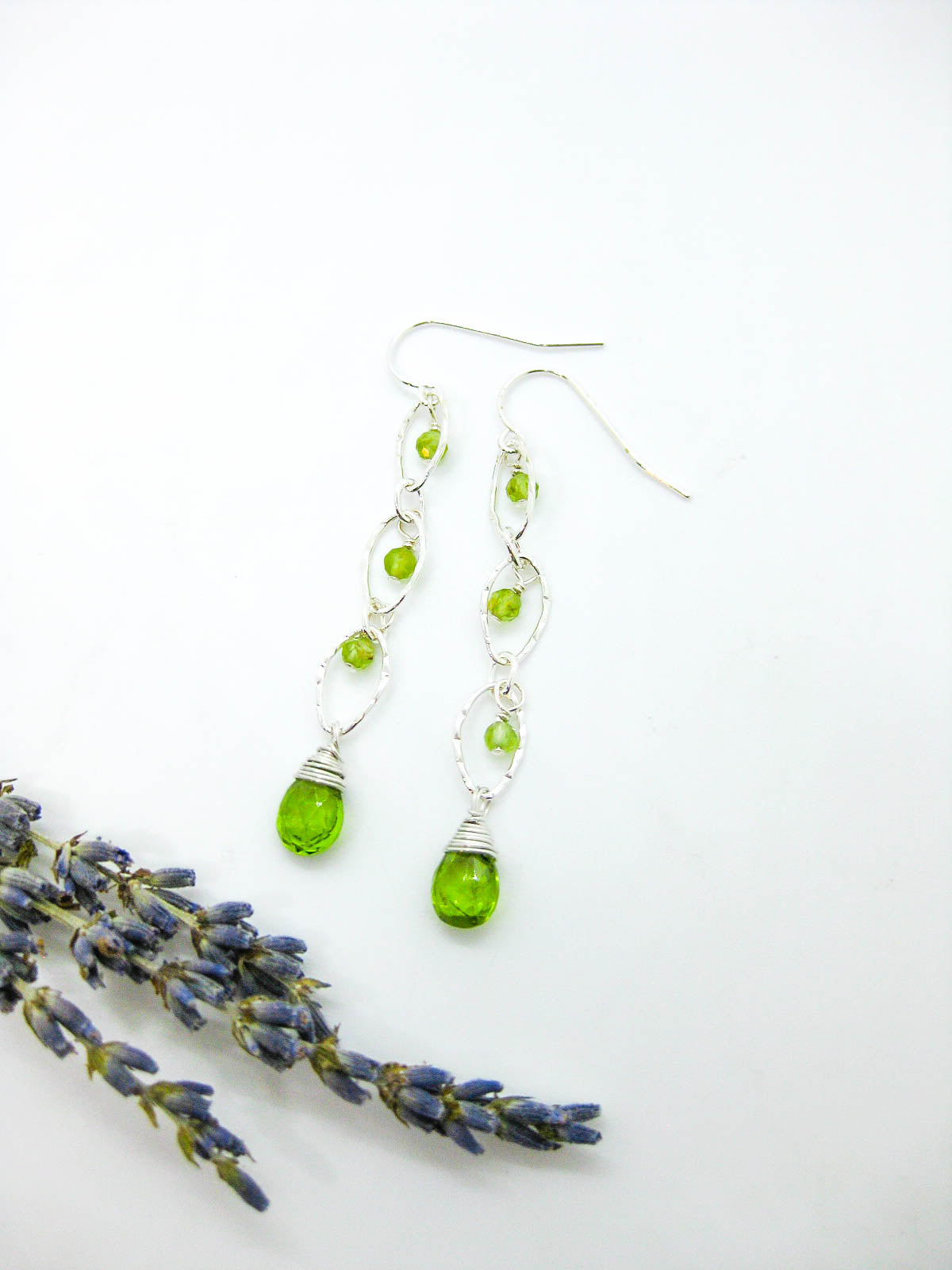 Lilac: Peridot Earrings - e769