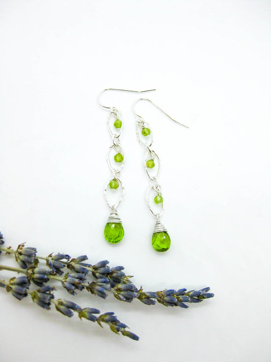 Lilac: Peridot Earrings - e769