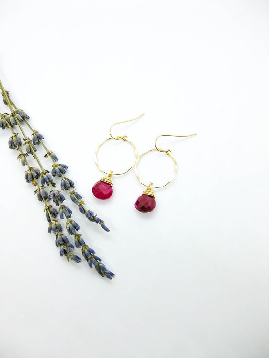 Iris: Ruby Earrings - e770