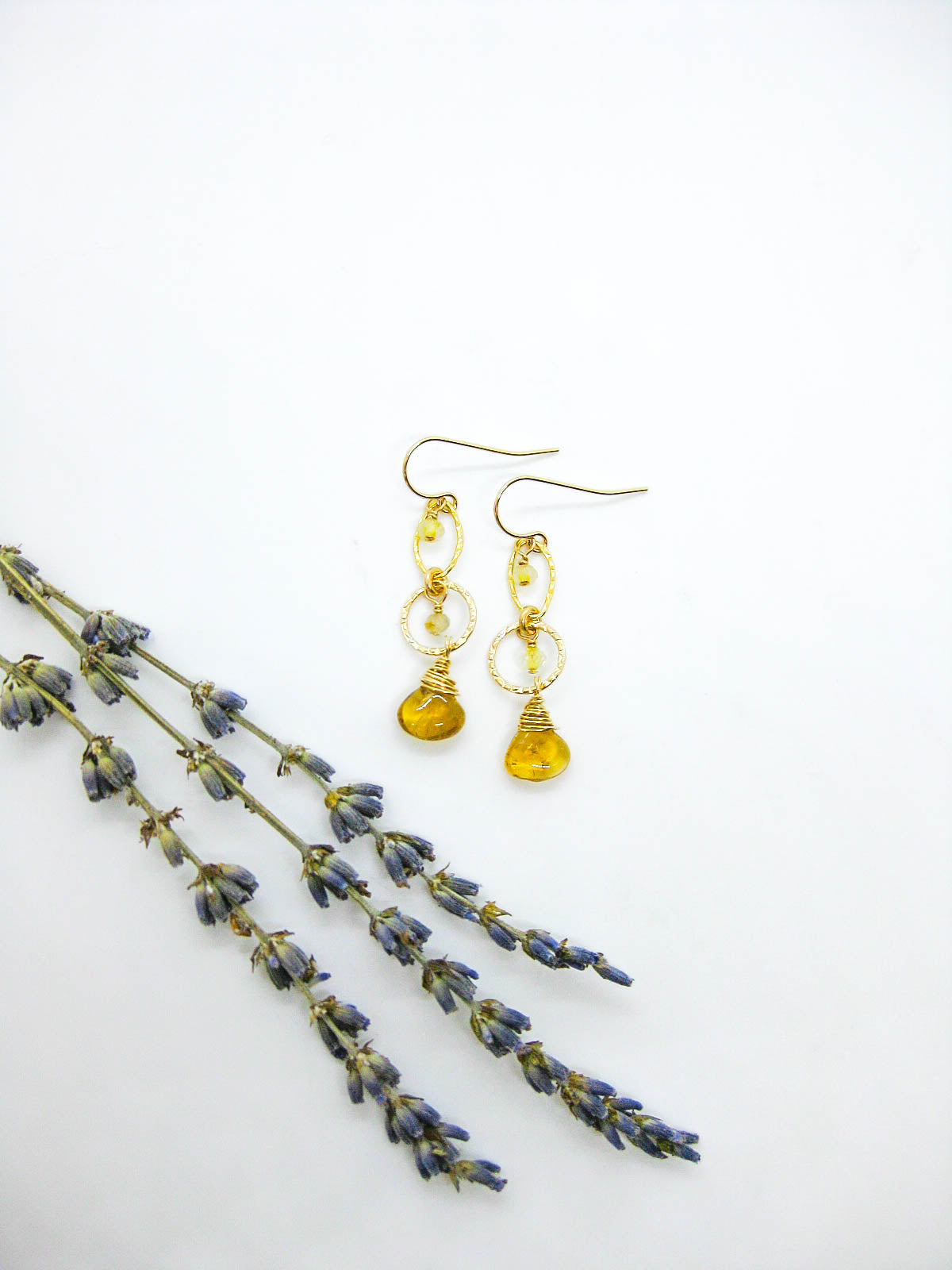 Myrtle: Citrine Earrings - e773