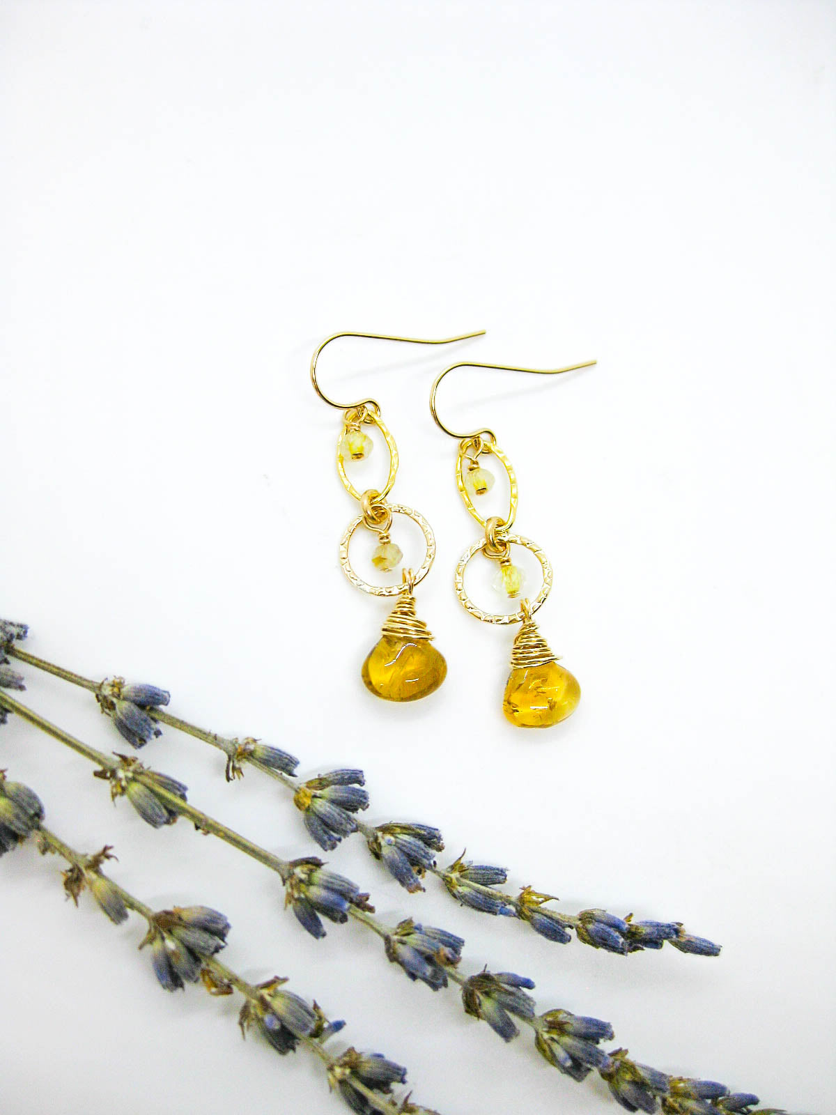 Myrtle: Citrine Earrings - e773