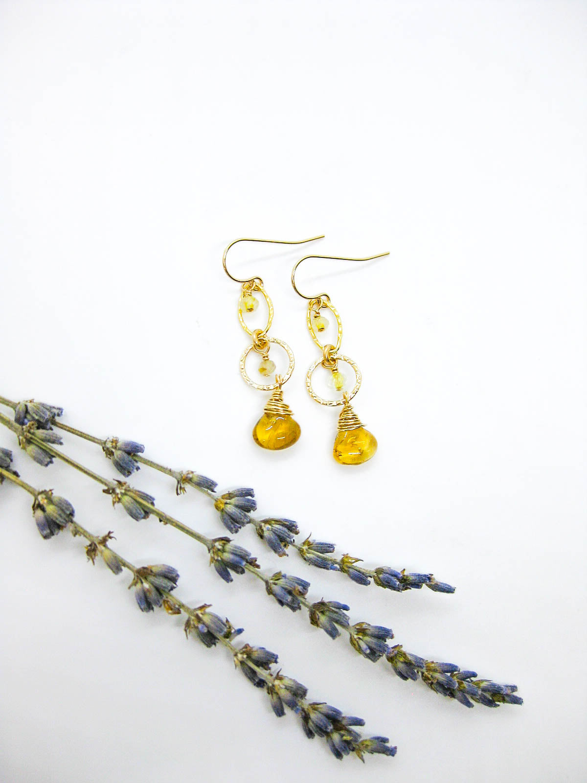 Myrtle: Citrine Earrings - e773