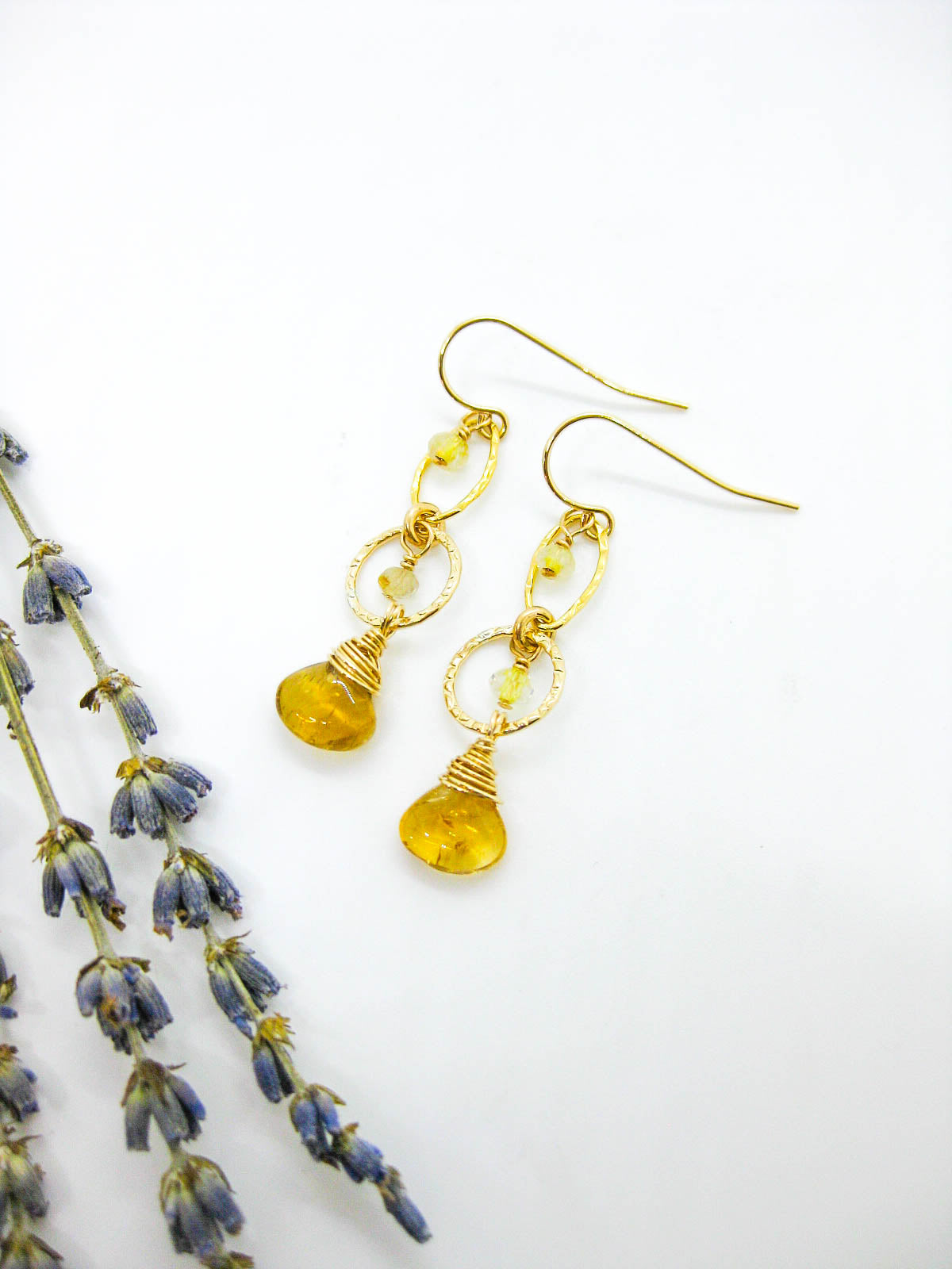 Myrtle: Citrine Earrings - e773