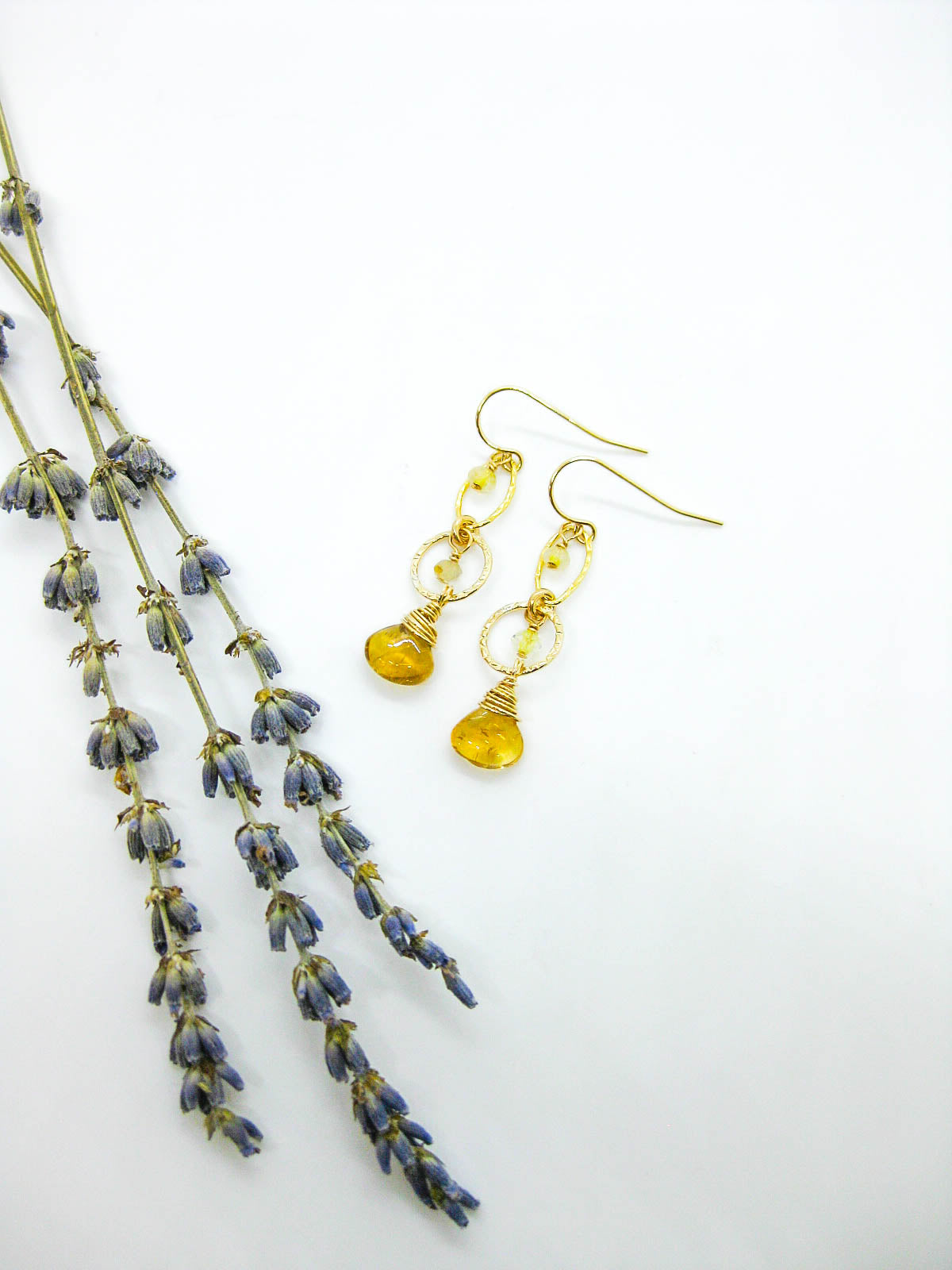 Myrtle: Citrine Earrings - e773