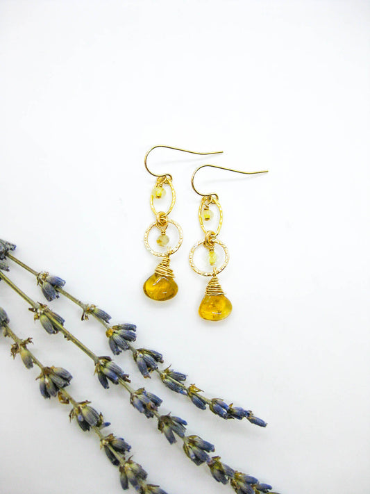 Myrtle: Citrine Earrings - e773