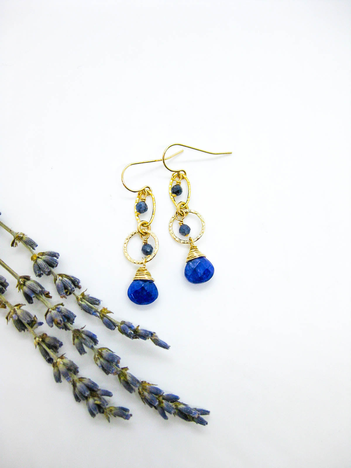 Myrtle: Sapphire Earrings - e774