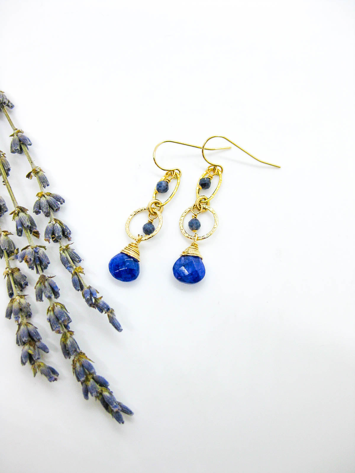 Myrtle: Sapphire Earrings - e774