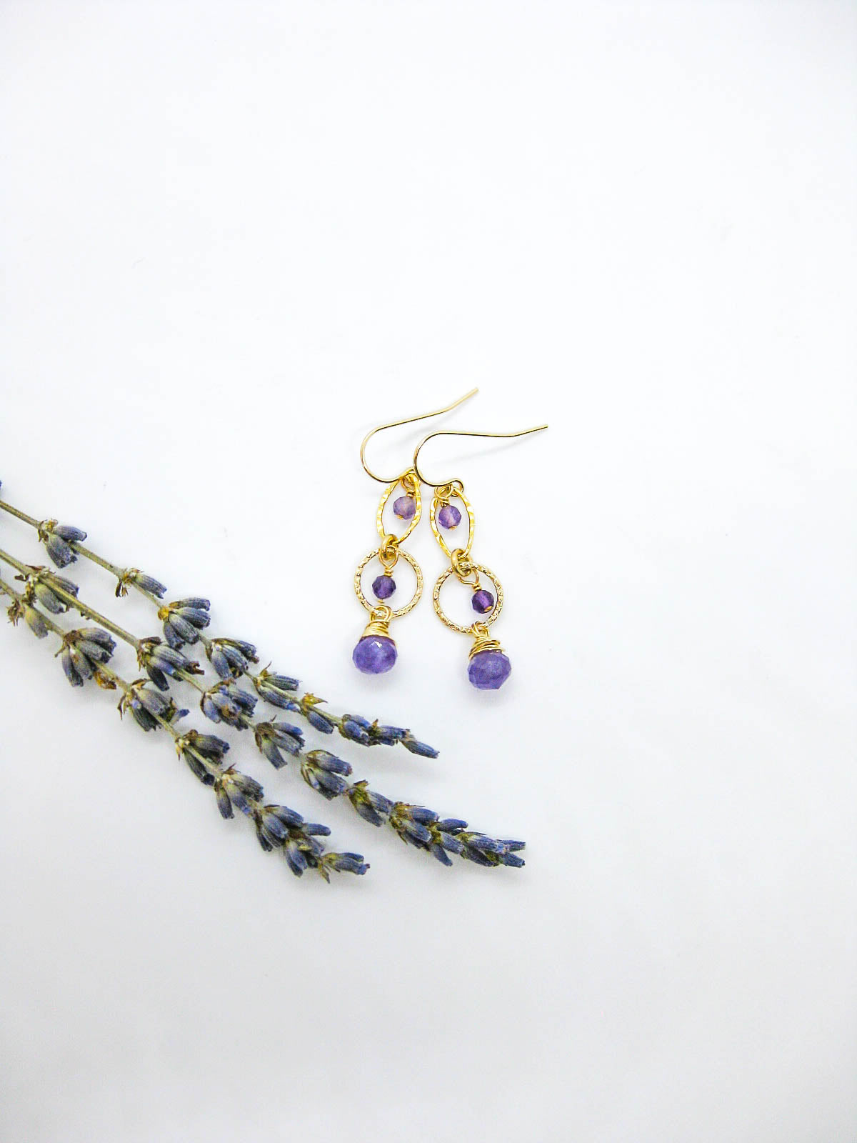 Myrtle: Amethyst Earrings - e775