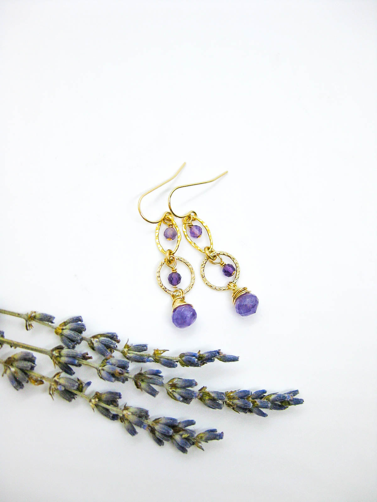 Myrtle: Amethyst Earrings - e775