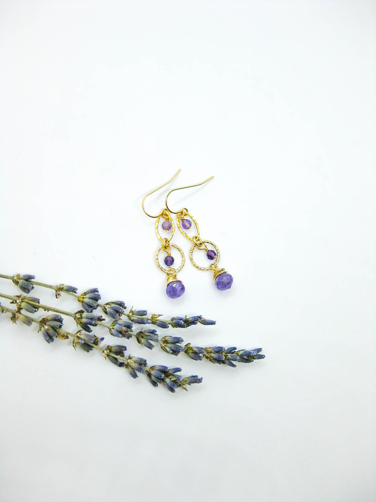 Myrtle: Amethyst Earrings - e775