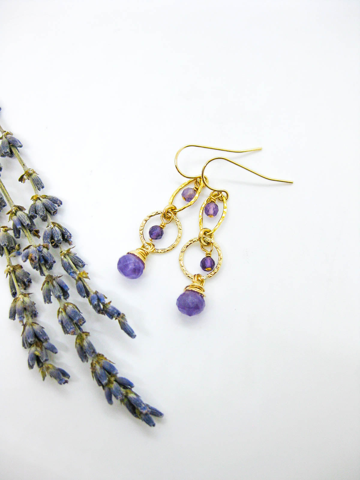 Myrtle: Amethyst Earrings - e775