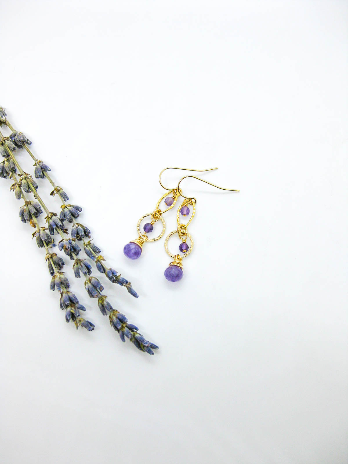 Myrtle: Amethyst Earrings - e775