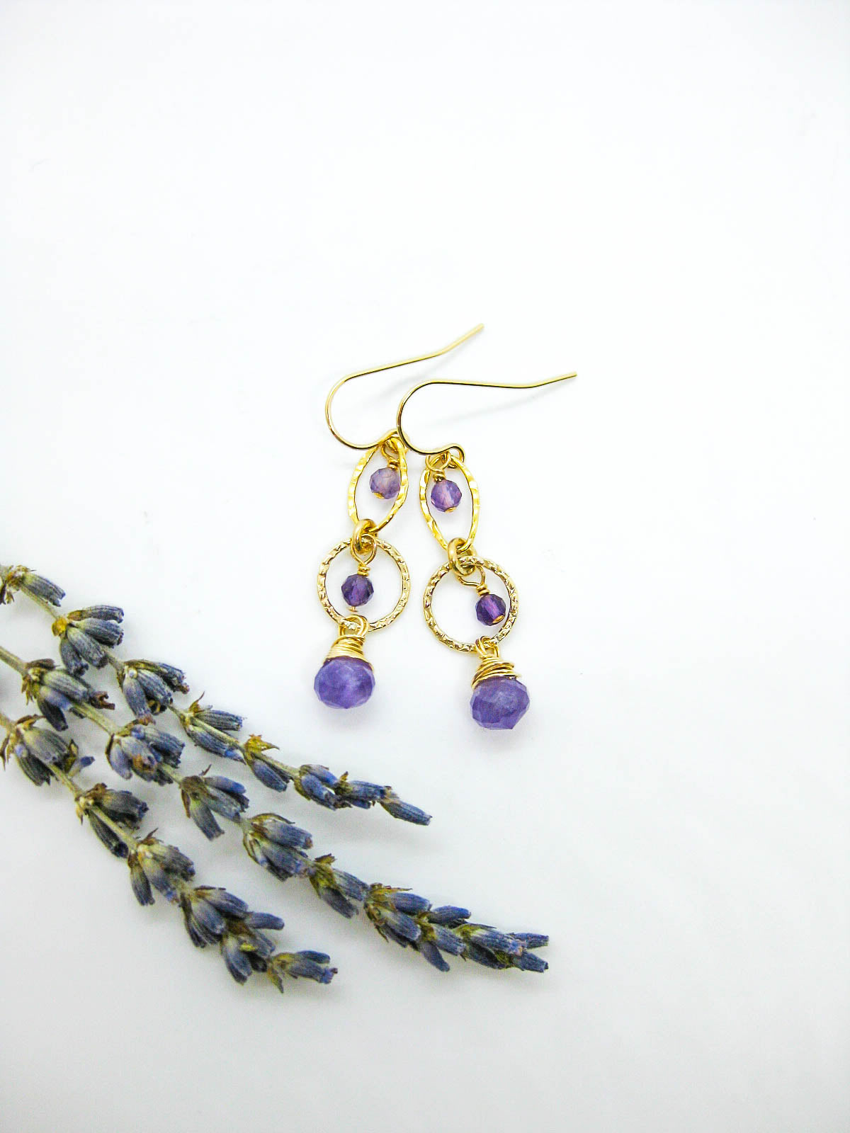 Myrtle: Amethyst Earrings - e775