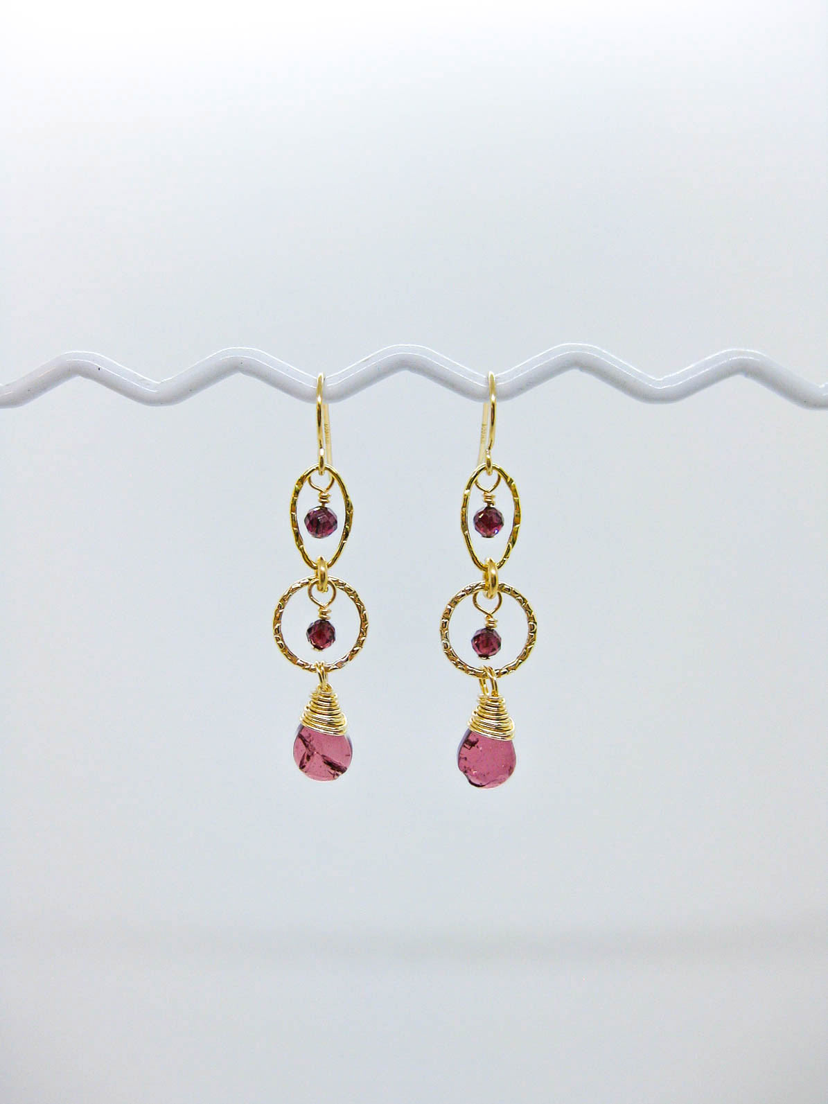 Myrtle: Garnet Earrings - e777