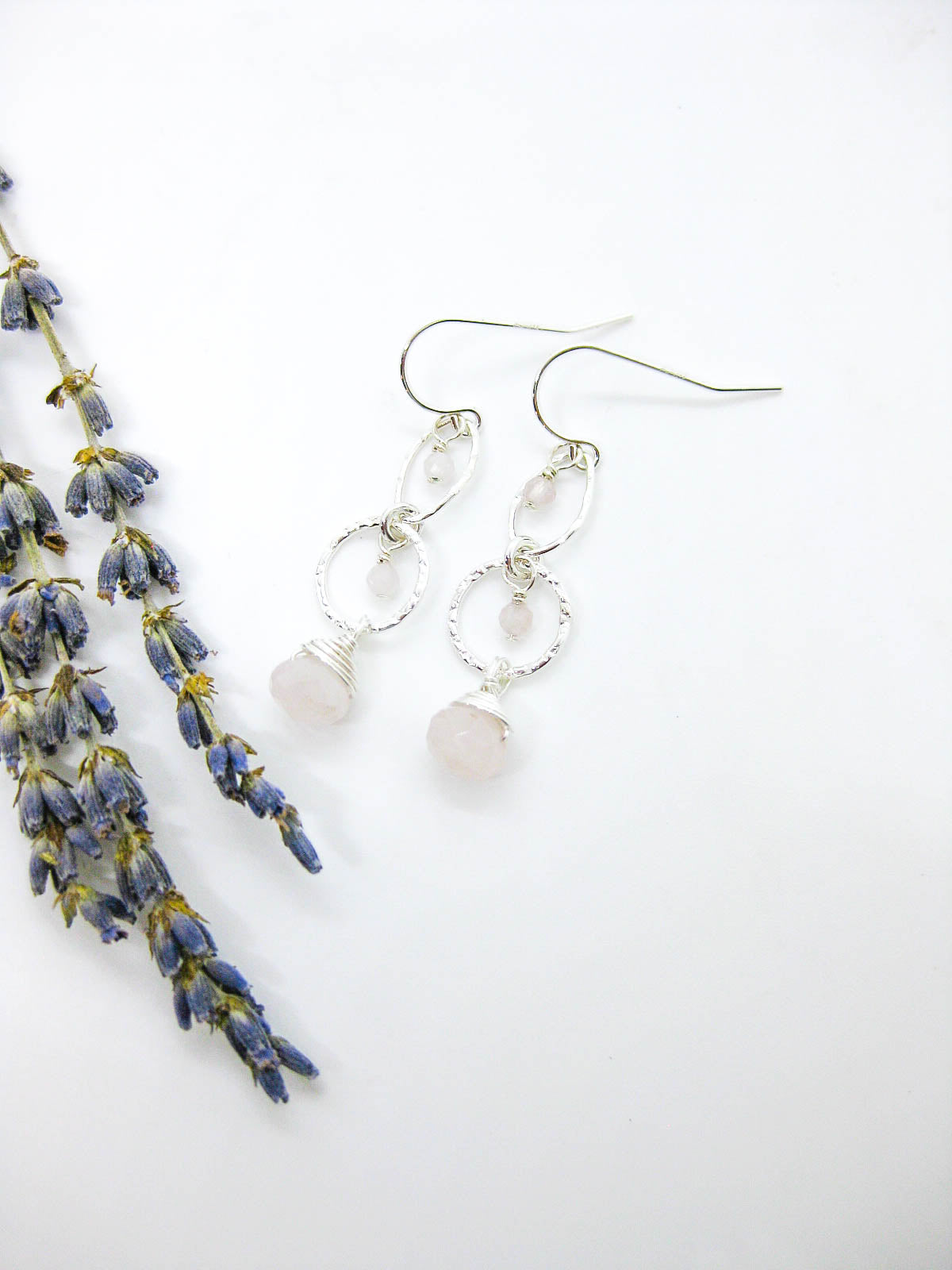 Myrtle: Rose Quartz Earrings - e779