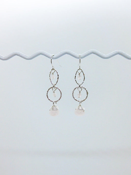 Myrtle: Rose Quartz Earrings - e779