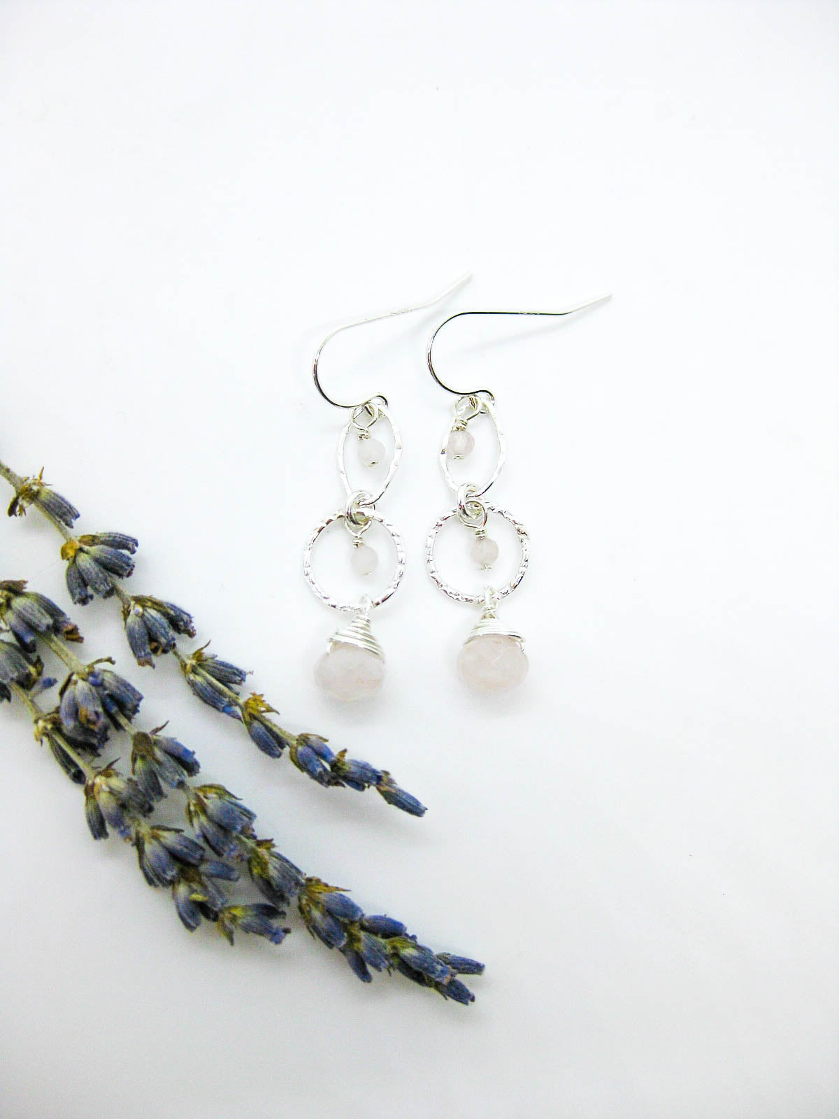 Myrtle: Rose Quartz Earrings - e779