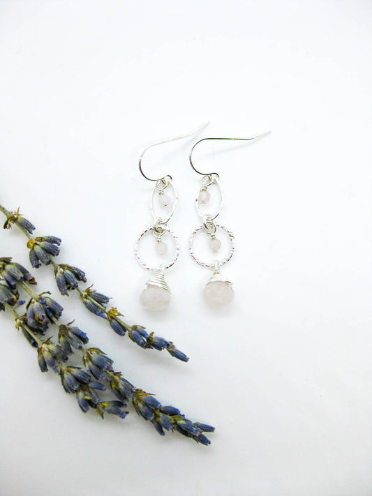 Myrtle: Rose Quartz Earrings - e779