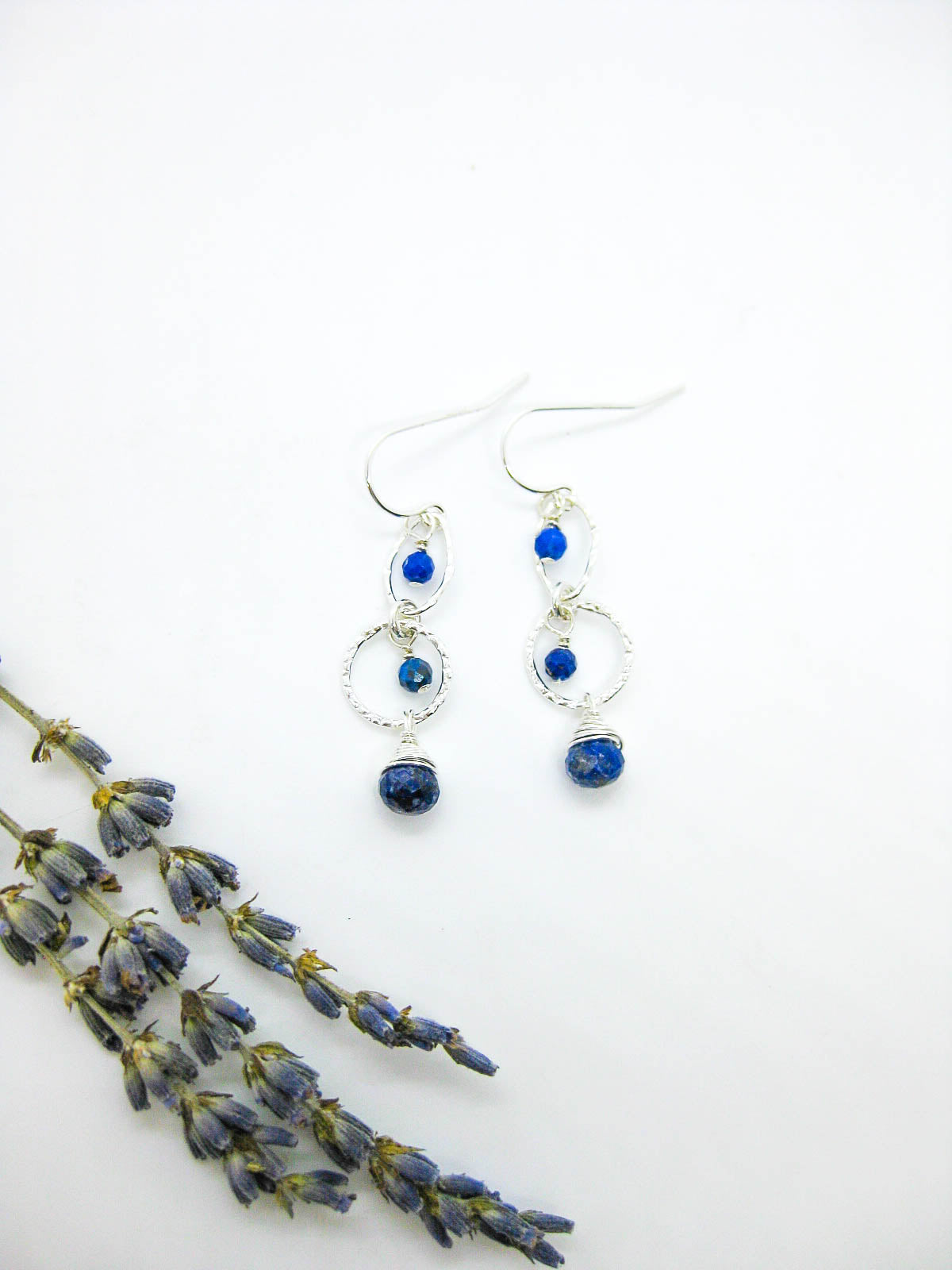 Myrtle: Lapis Earrings - e780