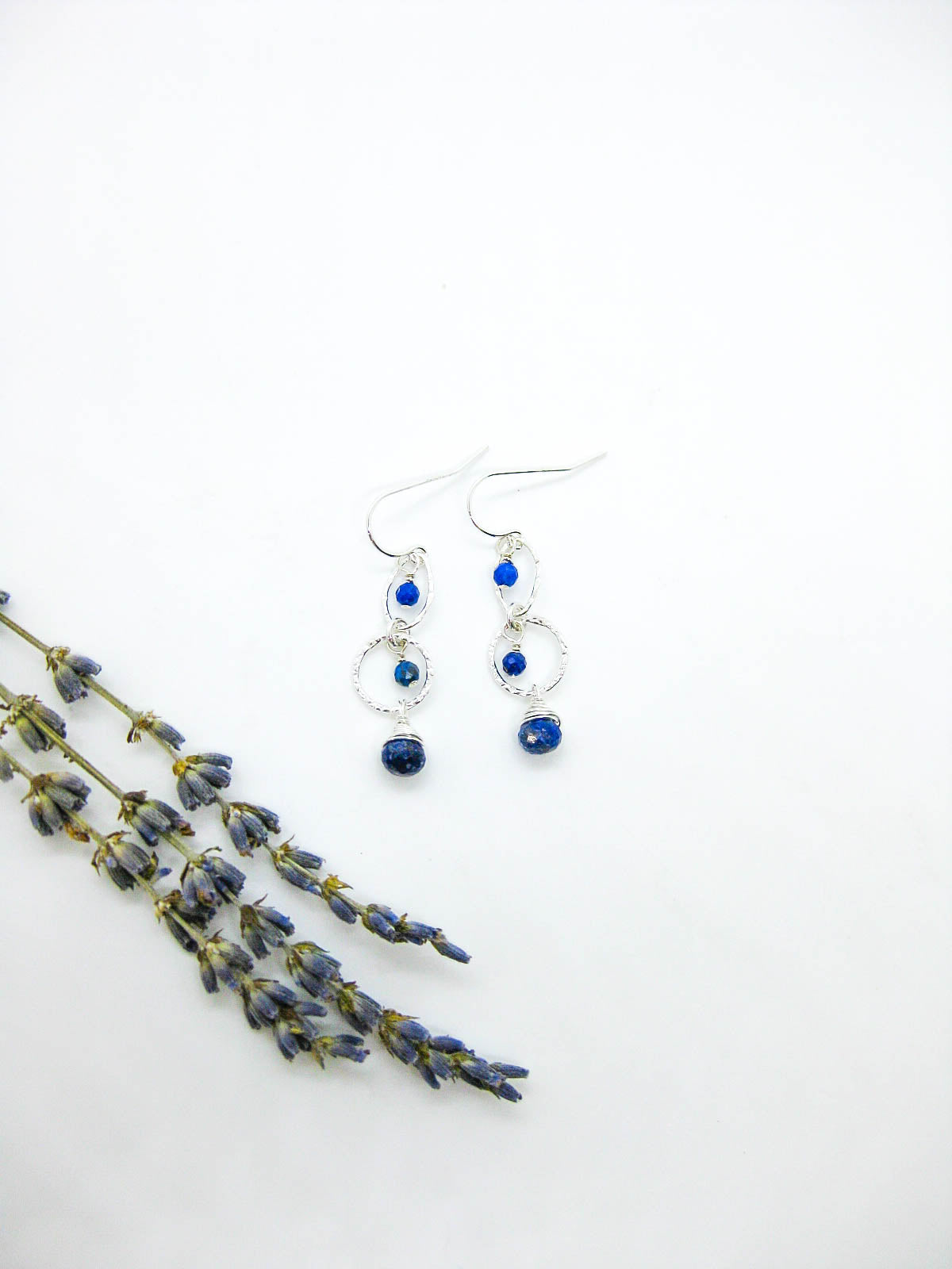 Myrtle: Lapis Earrings - e780