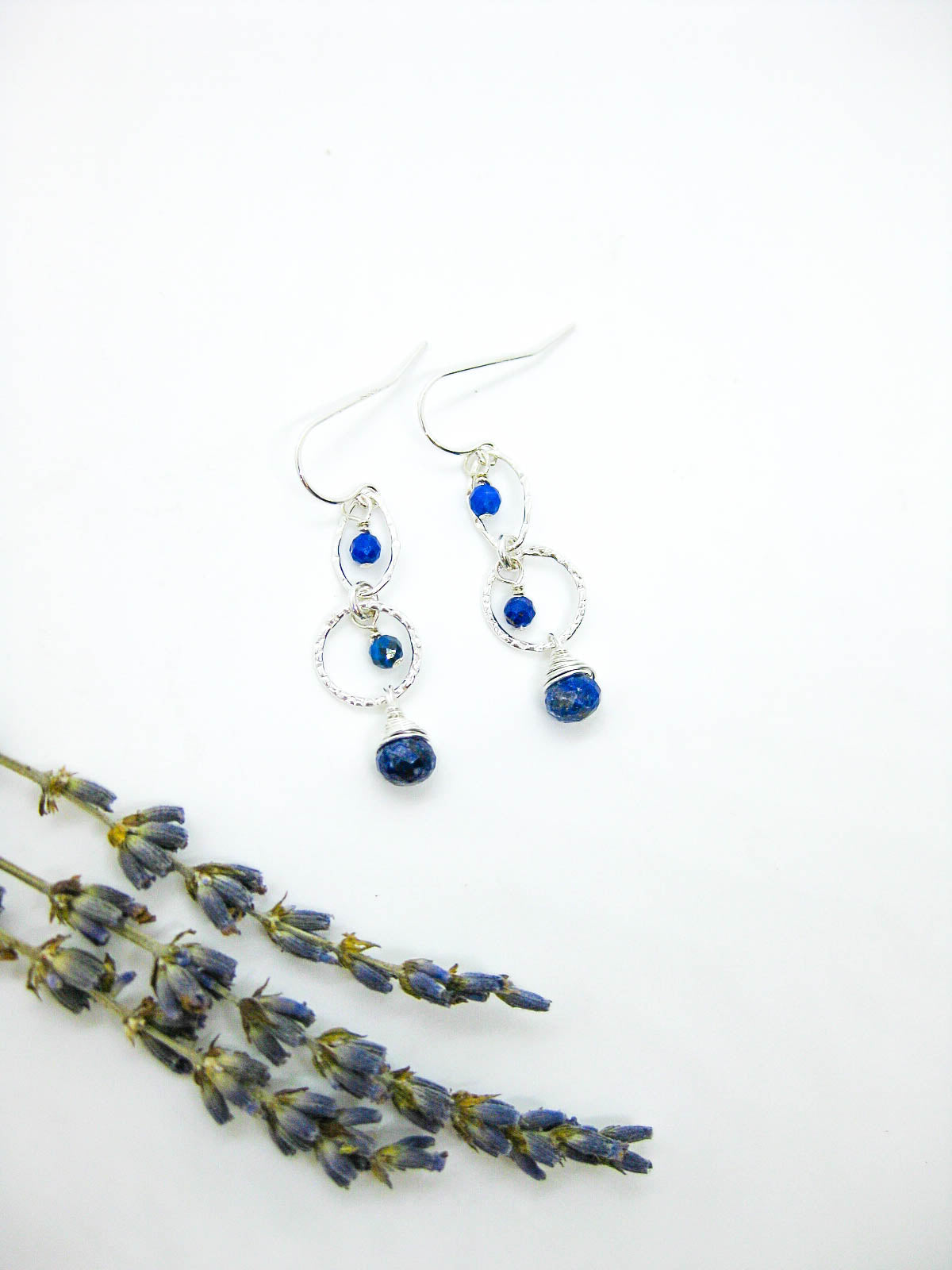 Myrtle: Lapis Earrings - e780