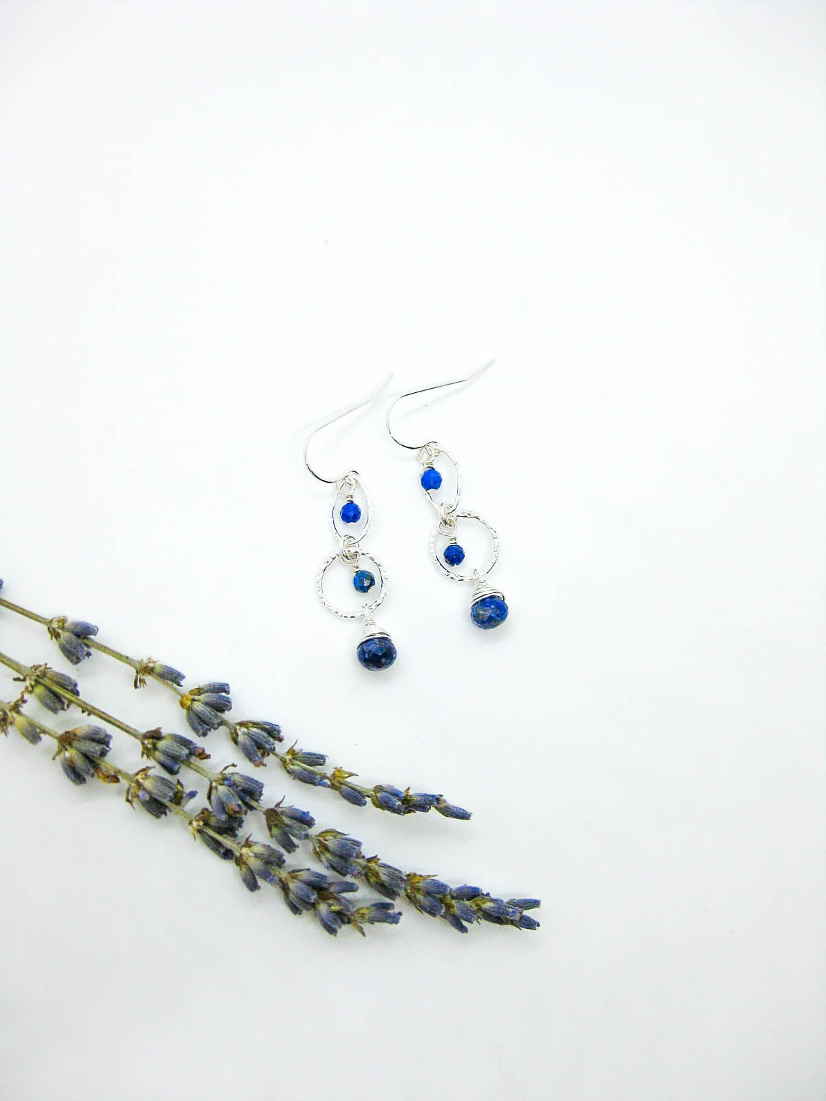 Myrtle: Lapis Earrings - e780