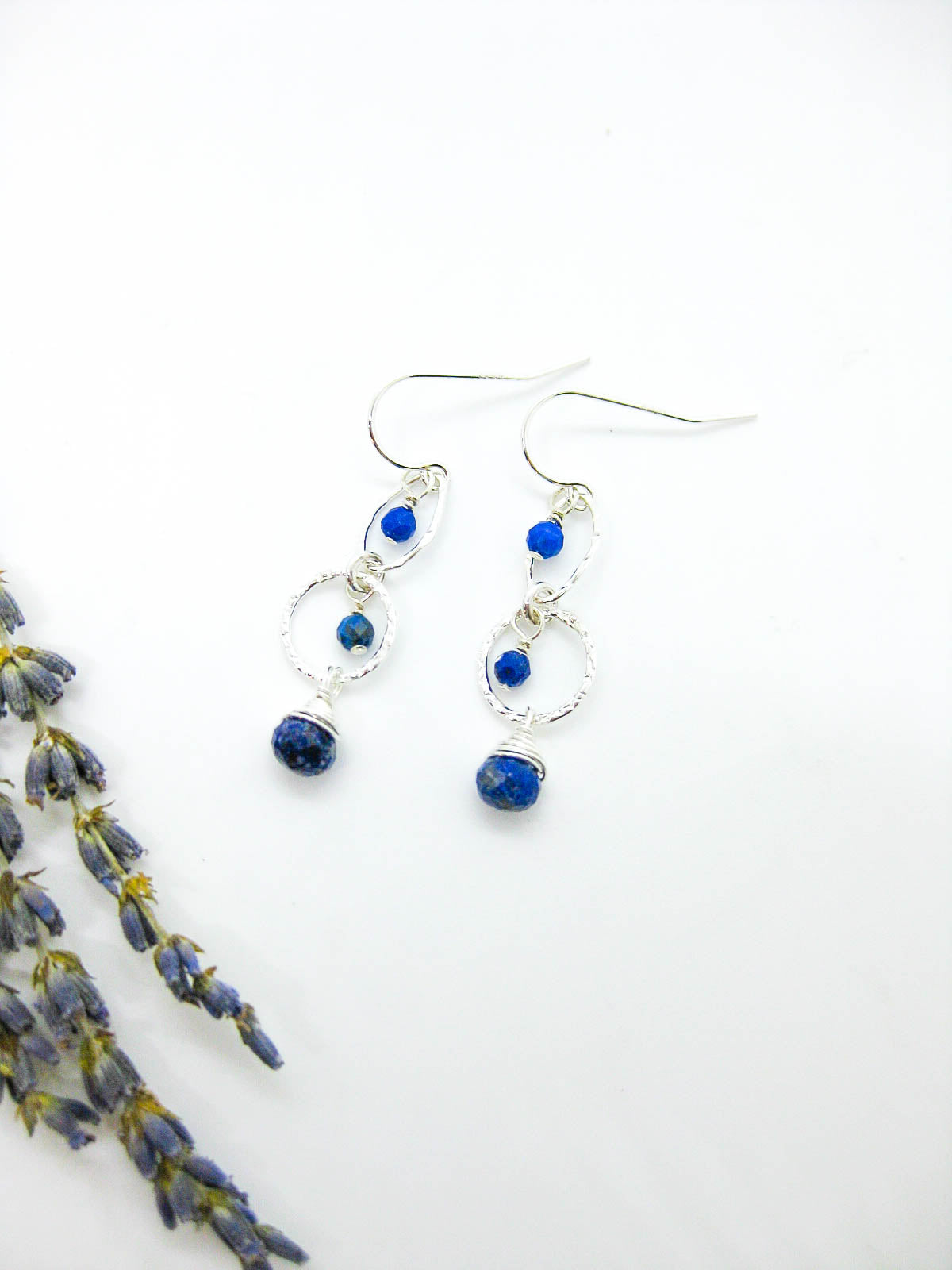 Myrtle: Lapis Earrings - e780