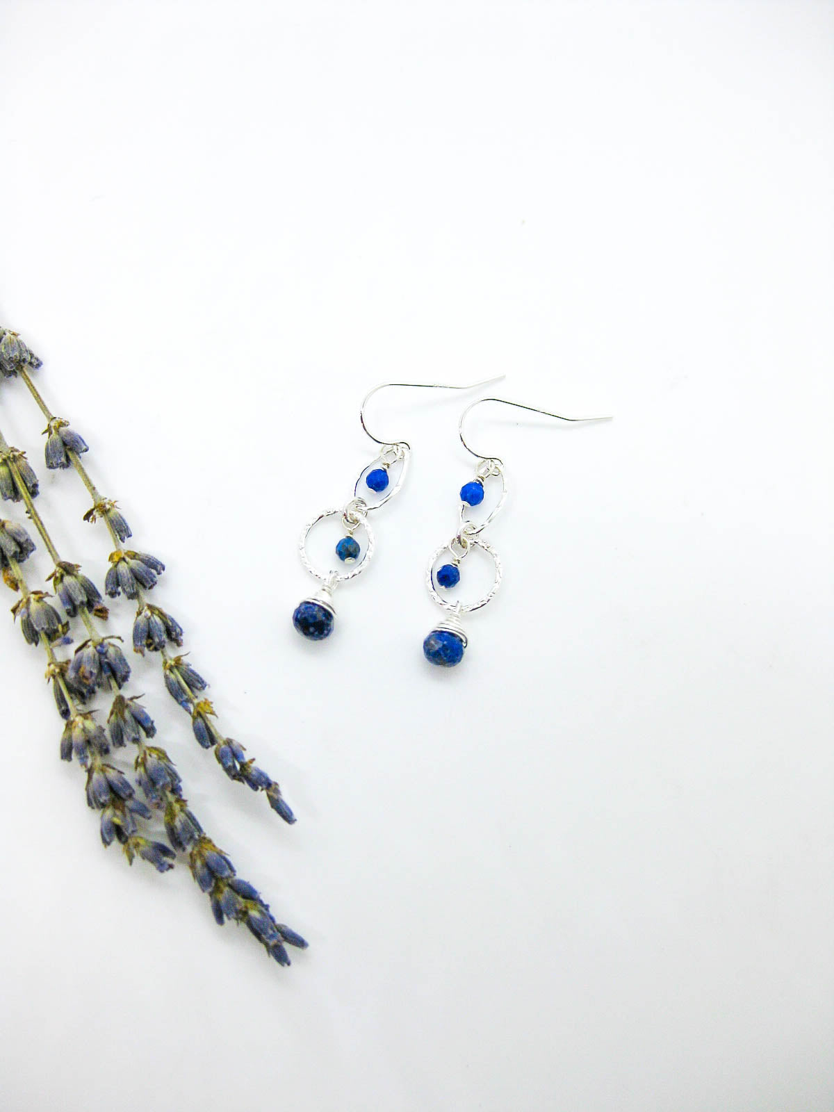 Myrtle: Lapis Earrings - e780