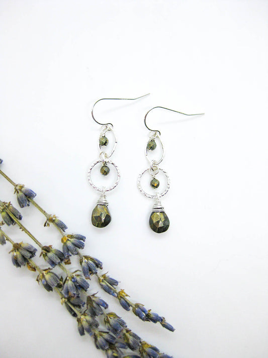 Myrtle: Pyrite Earrings - e781