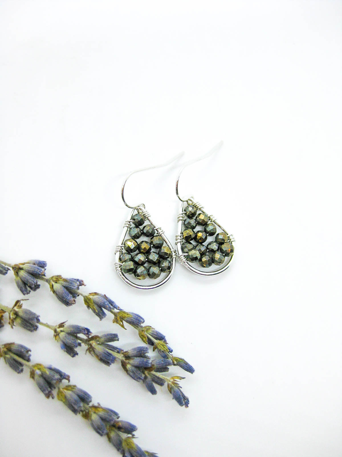 Cassia: Pyrite Earrings - e793