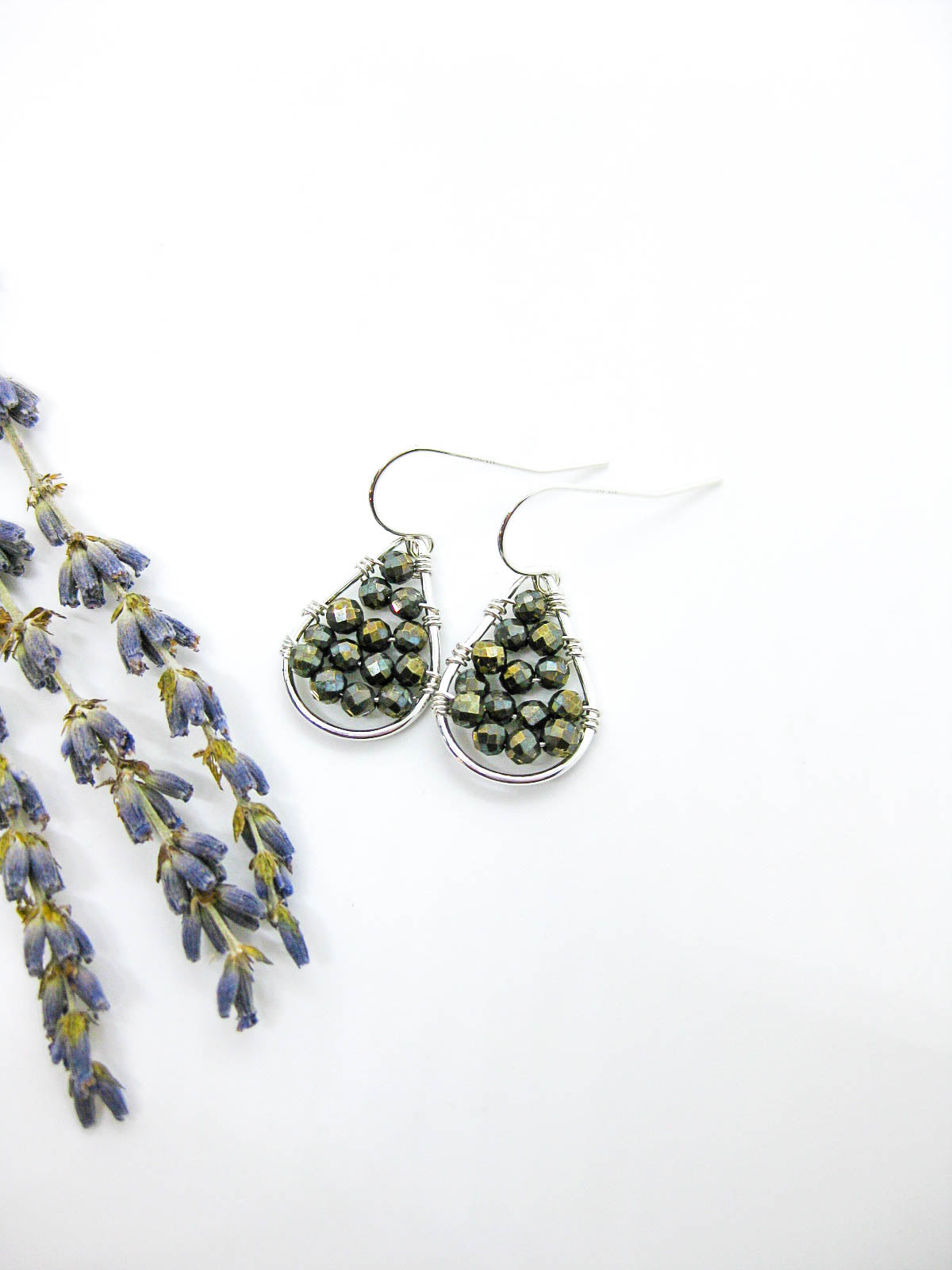 Cassia: Pyrite Earrings - e793